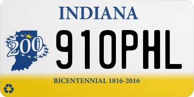 IN license plate 910PHL