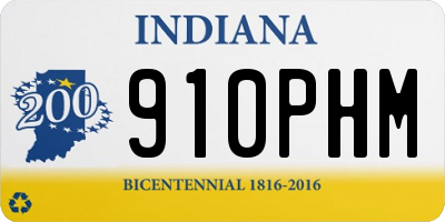 IN license plate 910PHM