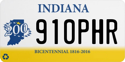 IN license plate 910PHR