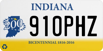 IN license plate 910PHZ