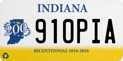 IN license plate 910PIA