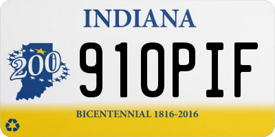 IN license plate 910PIF