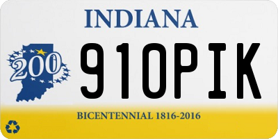 IN license plate 910PIK