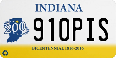 IN license plate 910PIS