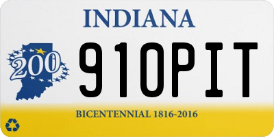IN license plate 910PIT
