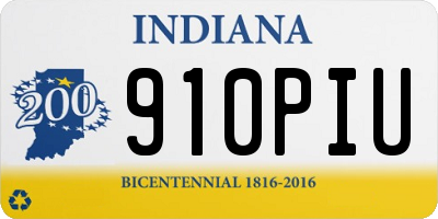 IN license plate 910PIU