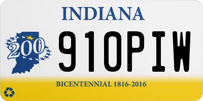 IN license plate 910PIW