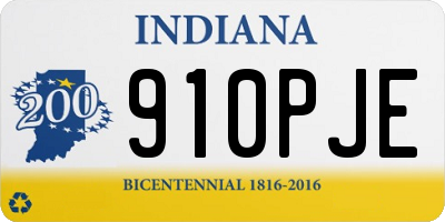IN license plate 910PJE