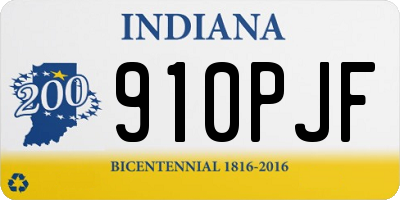 IN license plate 910PJF