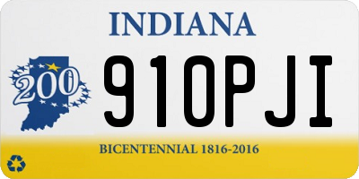IN license plate 910PJI