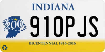 IN license plate 910PJS