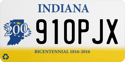 IN license plate 910PJX