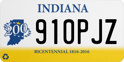 IN license plate 910PJZ