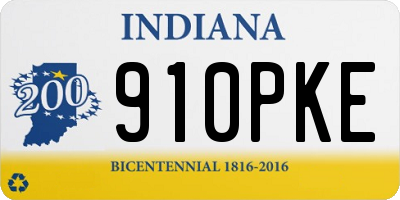 IN license plate 910PKE