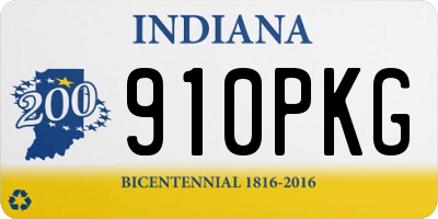 IN license plate 910PKG
