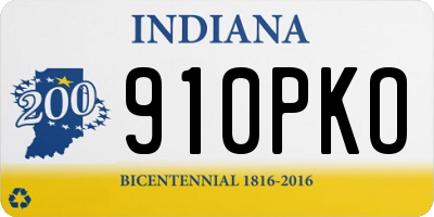 IN license plate 910PKO