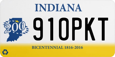 IN license plate 910PKT