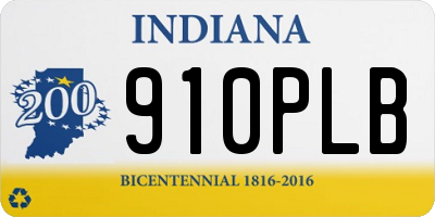 IN license plate 910PLB