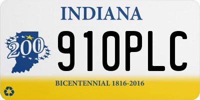 IN license plate 910PLC