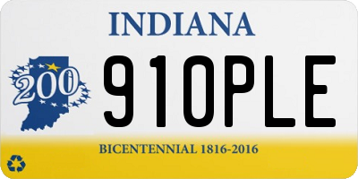 IN license plate 910PLE