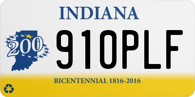 IN license plate 910PLF