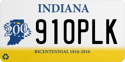 IN license plate 910PLK