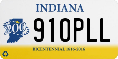 IN license plate 910PLL