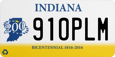 IN license plate 910PLM