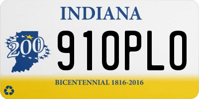 IN license plate 910PLO