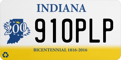 IN license plate 910PLP