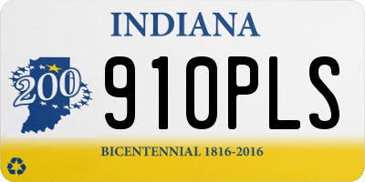 IN license plate 910PLS
