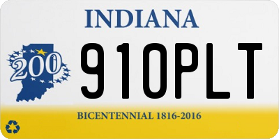 IN license plate 910PLT