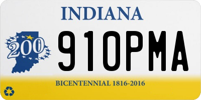 IN license plate 910PMA