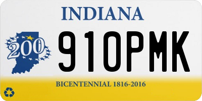 IN license plate 910PMK