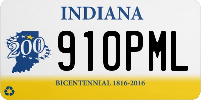 IN license plate 910PML