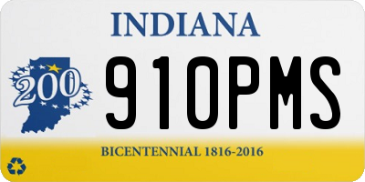 IN license plate 910PMS