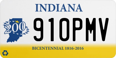 IN license plate 910PMV