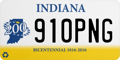 IN license plate 910PNG