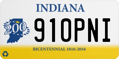 IN license plate 910PNI