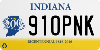 IN license plate 910PNK
