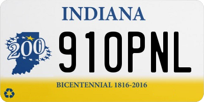 IN license plate 910PNL