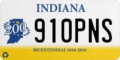 IN license plate 910PNS
