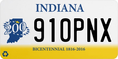 IN license plate 910PNX
