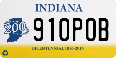 IN license plate 910POB