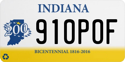 IN license plate 910POF