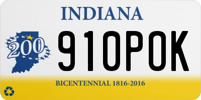 IN license plate 910POK