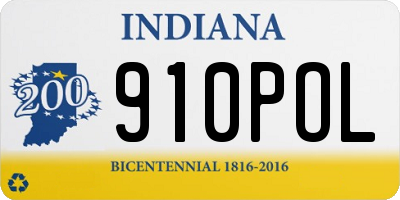 IN license plate 910POL