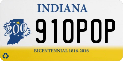 IN license plate 910POP