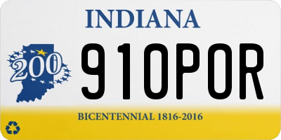 IN license plate 910POR