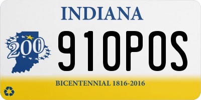 IN license plate 910POS